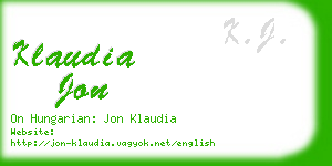 klaudia jon business card